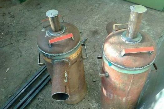 2 dandang bahan api pepejal dari silinder gas