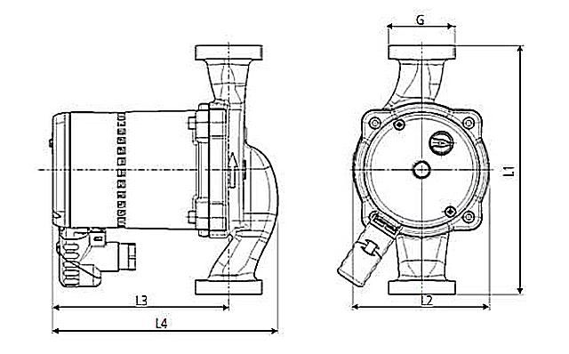 Cirkulationspumper til varmesystemer - diagram