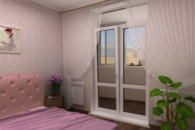 French window-door unit