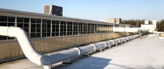 Normalt vandret afsnit af ventilationskanalen