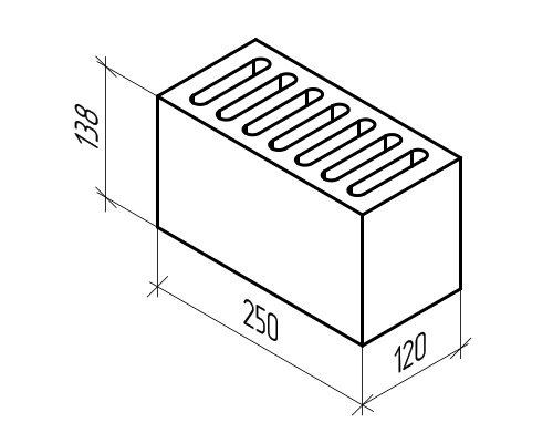 Hollow ceramic brick