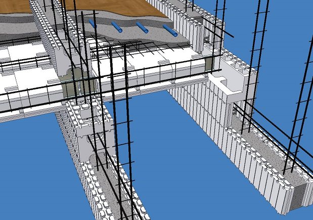 naayos na formwork para sa base ng bula