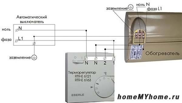 Connexion de radiateurs infrarouges via un thermostat