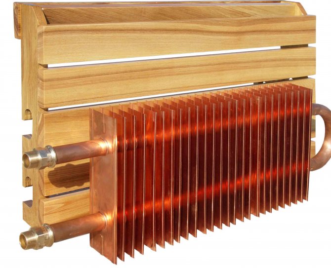 Kobberopvarmningsradiator.