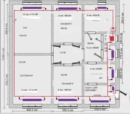 Beregning af effekten af ​​radiatorer