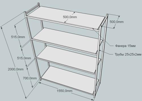 Scheme ng isang metal rack