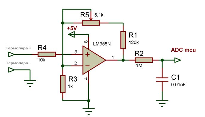 termoelementforbindelsesdiagram