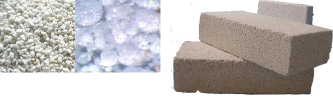 Thermal insulate material perlite.