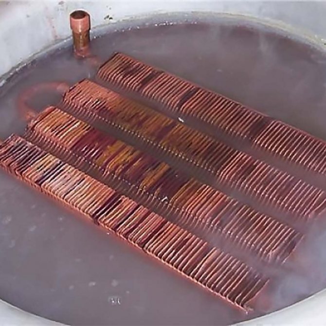 Heat exchanger sa isang palanggana