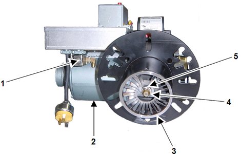 tipikal na compression fuel burner (tingnan mula sa bahagi ng compressor)